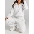 thumbnail image 6 of SHEWIN Sweatsuits for Women 2 Piece Outfits Fleece Lined Jogging Suit Sweatsuit Tracksuit Jogger Sets 1/4 Zipper Collar Pullover Tops and Sweatpants with Pockets, 6 of 10