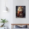 thumbnail image 3 of PIKWEEK  Very Good A Scottish Fold Cat Canvas Wall Art Christmas Cat Wall Decor Canvas Picture Floral Artwork Painting for Living Room Bedroom Kitchen Home Office Wall  16x20 in, 3 of 4