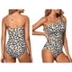 thumbnail image 2 of Traje Baño una Pieza con un Hombro Descubierto para Mujer, Traje Baño Control, Cobertura Total Modesta, Traje Baño con Abertura en la Parte Posterior. Estampado Leopardo XL, 2 of 6