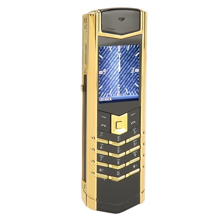 M Buder Straight Board Mobile Phone 1.5in / 3.81cm 2G Network Dual Standby 2600mAh Battery for Elderly Students Seniors Unlocked Cell Phone Device Black Gold Edition V10 Model
