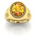 thumbnail image 2 of Shree Jewelrs Original Certified Natural Yellow Sapphire (Pukhraj) Ring - 6.25 Ratti Certified Handcrafted Ring Jupiter Ring, PANCHDHATU Gold Plated Ring for Men and Women, 2 of 5