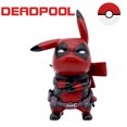 thumbnail image 1 of 12cm Kawaii Pikachu Cos Deadpool personajes de Anime versión q de animación de dibujos animados figura de juego de marea decoración de coche de escritorio pokemon, 1 of 5
