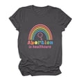 thumbnail image 2 of Chemises "Abortion is Healthcare" pour Femmes Été Col Rond Imprimé Lettre Blouse Basique Décontractée Manches Courtes Tunique Tops, 2 of 5