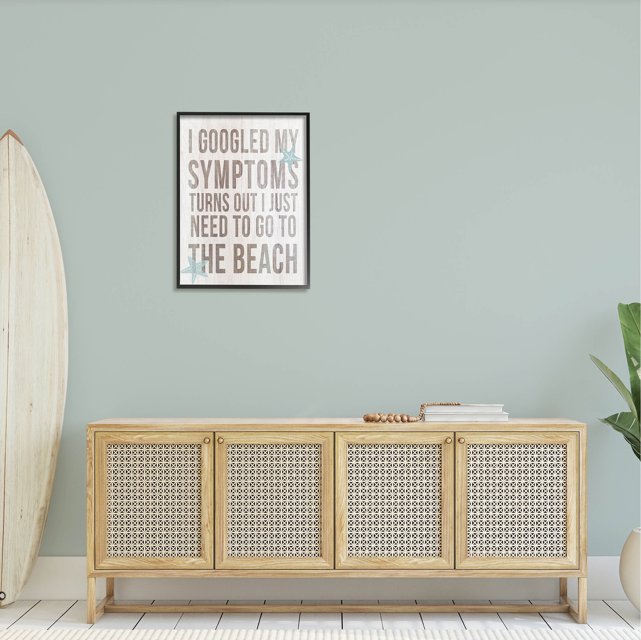 Stupell Industries Need to Go Beach Phrase Graphic Art Black Framed Art Print Wall Art, Design by Lil' Rue