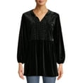 thumbnail image 7 of The Pioneer Woman Embroidered Velvet Empire Waist Top, 7 of 7