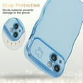 thumbnail image 4 of for iPhone 15 Plus Case 6.7 inch,Cute Curly Wave Frame Case with Love Heart Pattern,Luxury Plating Edge Full Camera Protection Shockproof Phone Case for Women Girls-Blue, 4 of 13