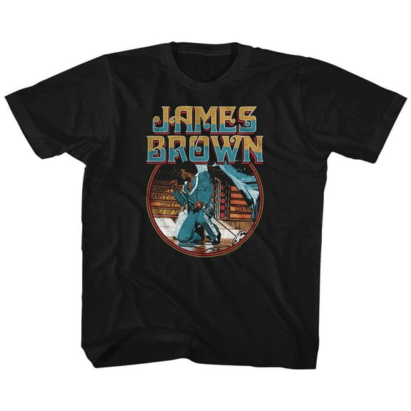 James Brown Kneel Circle Black Youth T-Shirt