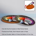 thumbnail image 4 of Brain Cool Round Microfiber Leather Coasters 6PCS - 11x11 cm/4.3x4.3 in - Set of Stylish Drink Mats for Home and Office, 4 of 6