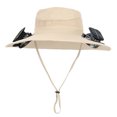 thumbnail image 2 of Wide Brim Solar Fan Hat, Hat with Fans Solar Power, Removable & USB Charging Fan, Sun Hats for Men Women Outdoor Fishing,2 Solar Fan B-C, 2 of 3