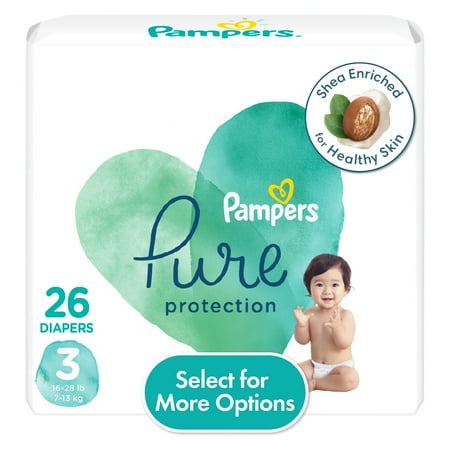 UPC: 0037000595908 | Pampers Pure Diapers Size 3 26 Count (Select for More Options)