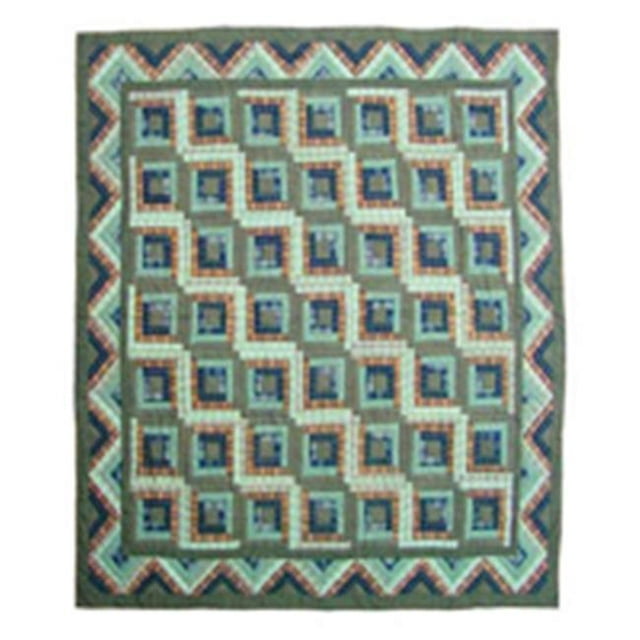 Patch Magic QKGLC Cabane en Rondins Verte, Couette King 105 x 95 Po.