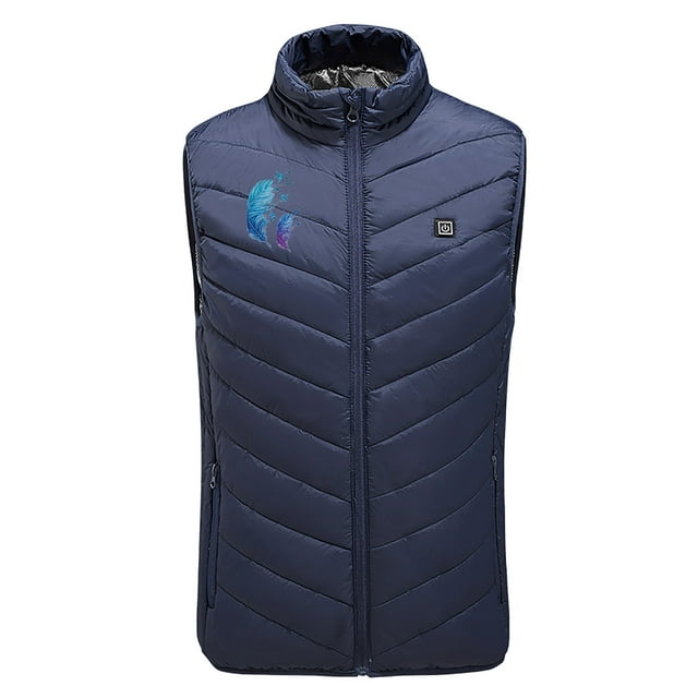 Penkiiy Heated Vest,Heating Vest Rechargeable,Warming Heated Jacket with 3 Heating Levels Unisex Battery Not Included M Blue