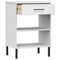 thumbnail image 3 of vidaXL Armoire Console avec Pieds en Métal Blanc Bois Massif Pin OSLO, 3 of 5
