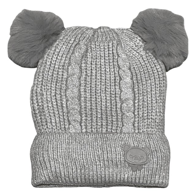 Gorro Gorro infantil niño y niña Con dos pompones esponjosos de pelo en el interior gorro frio 2023 Deng Xun unisex