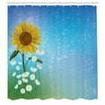 thumbnail image 3 of Ambesonne Pastel Shower Curtain, Sunflowers Chamomiles, 69"Wx84"L, Blue Yellow Green, 3 of 5