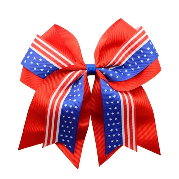 Nrmvnmi Girls' Patriotic Print Hair Band 4th of July Themed Bow Bound Band Independence Day Hair Band