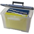 thumbnail image 2 of Storex Portable File Box with Organizer Lid, Legal/Letter, Clear/Silver, 2 of 3