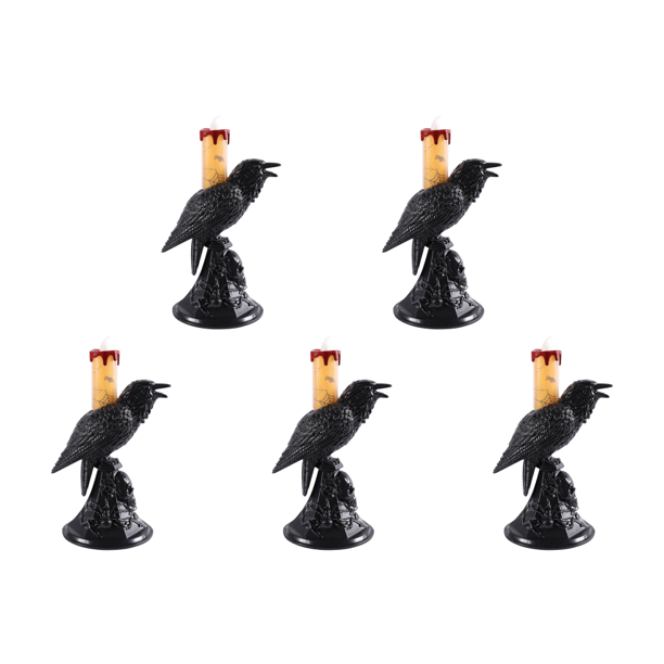 Velas sin llama LED de cuervo para Halloween, accesorios para fiestas, festivales góticos (naranja), 5 uds.