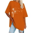 thumbnail image 1 of T-Shirt Décontracté pour Femmes à Col Rond Imprimé, Coupe Ample, Manches Courtes, Haut Blouse, 1 of 3