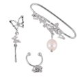 thumbnail image 1 of Diseño creativo delicado circón mariposa oreja Clip para mujer elegante perla sin Piercing cartílago gota pendientes joyería de moda Gao Jinjia LED, 1 of 2