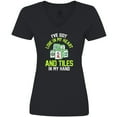 thumbnail image 3 of Inktastic Mahjong Idea Women's V-Neck T-Shirt, 3 of 5