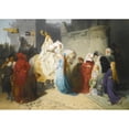 thumbnail image 2 of Emil Lauffer 18x14 Gold Ornate Wood Frame and Double Matted Museum Art Print Titled - Merlin Presenting the Future King Arthur (1873), 2 of 4