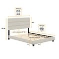 thumbnail image 6 of Boyd Sleep Sicily Off White Linen Full Size Fully Upholstered Platform Bed Frame with Adjustable Headboard, 6 of 11