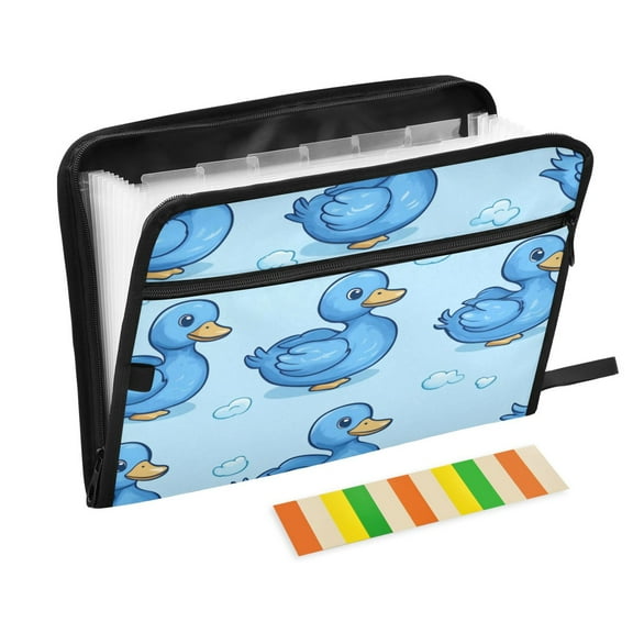 Organ Folder 14.2 x 0.8 x 10.6 Inches 13 Separate Pockets A4 Size Documents Folder A Sort Storage File Manager For The Home Office Cute Blue Duckling1