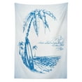 thumbnail image 3 of Ambesonne Blue White Tablecloth Rectangular Table Cover, Surf Hawaiian Beach, 60"x84", Blue White, 3 of 4