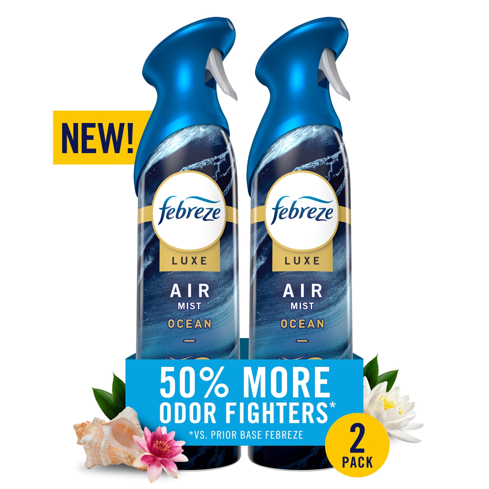 Febreze Air Mist Luxe Air Freshener Spray, Ocean Scent, 8.1oz, 2 Count