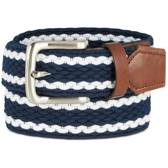 Club Room Mens Stretch Braided Belt, Blue, X-Large
