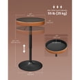 thumbnail image 2 of VASAGLE Collection EKHO - Table de Bar Réglable en Hauteur, Table de Pub Ronde avec Rangement, Cuir Synthétique avec Coutures, Style Mid-Century Modern, Cuisine Bar Salon, Brun Cendré et Caramel Brun, 2 of 6