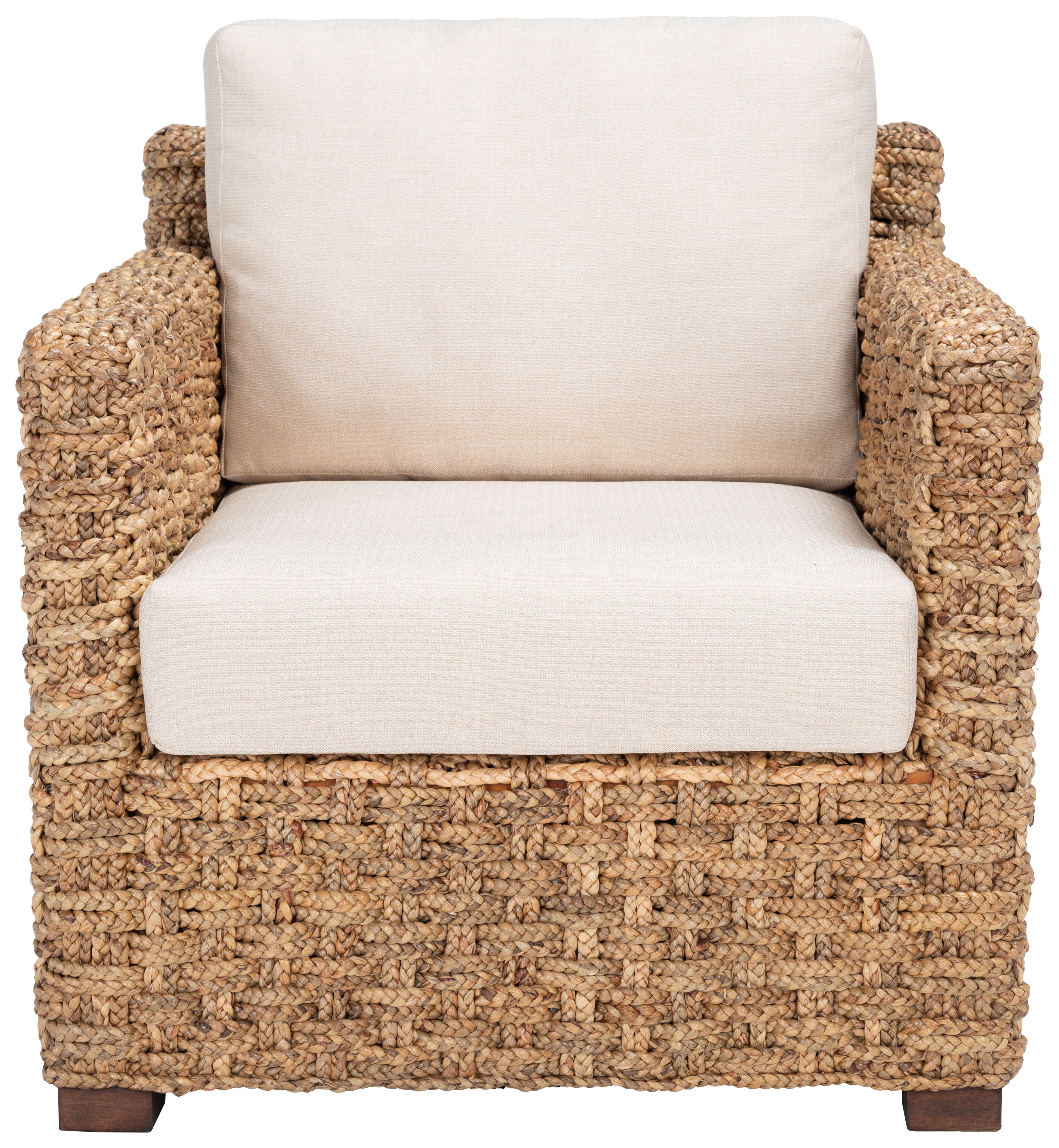 Safavieh Couture Gregory Water Hyacinth Mid-Century Accent Chair, Natural/Beige