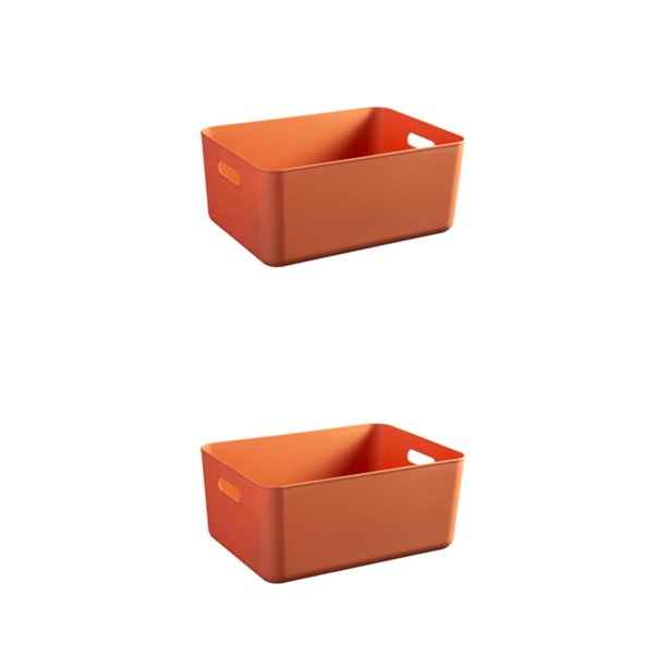 Toystoory Caja de almacenamiento para organización debajo de los estantes - Cestas de almacenamiento convenientes anchas y duraderas para debajo naranja descubierta 26*18*8cm 2Conjunto