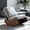 Blue, variant on Upholstered Glider Chair, Faux Leather with Solid Wood Frame, Accent Furniture for Bedroom and Living Room, Cream