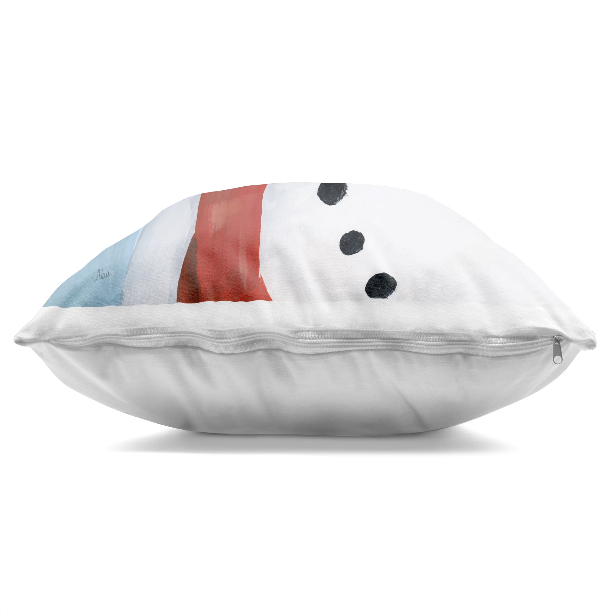 Stupell Industries Cheerful Snowman with Cardinal Decorative Printed Throw Pillow, design by Nan, 18 x 7 x 18