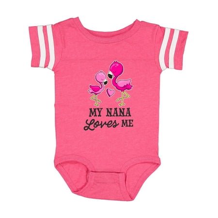 

Inktastic My Nana Loves Me with Two Flamingos Gift Baby Boy or Baby Girl Bodysuit
