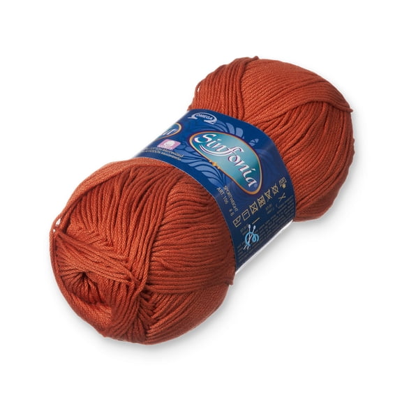 SINFONIA [100grs] by Omega - Elegant Fine 100% Mercerized Cotton Yarn for Knitting and Crafts - Color: 11 - Cinnamon 843
