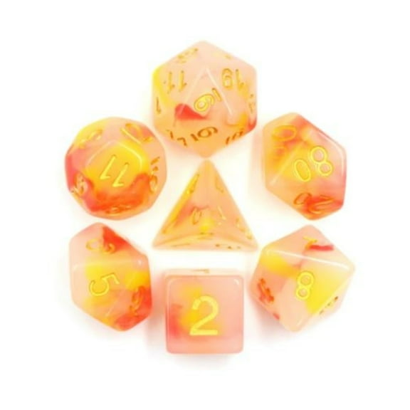 Foam Brain Games Poly Set - Sunrise Jade w/Gold (7) New