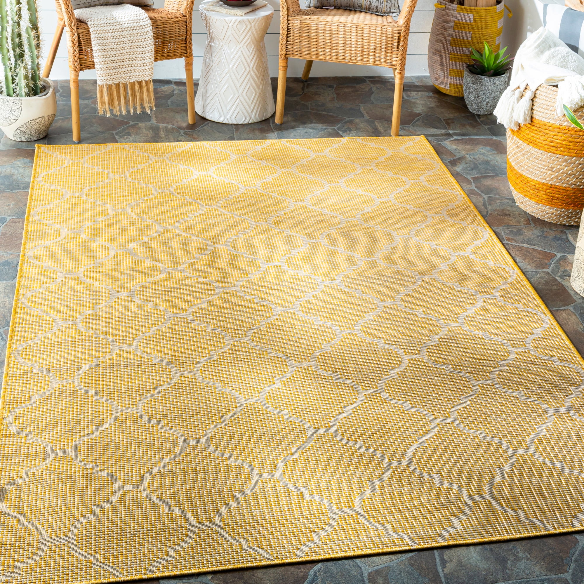 Art of Knot Briallen Saffron 5 ft. 1 in. x 7 ft. Indoor/Outdoor Area