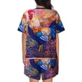 thumbnail image 3 of Lsque Rooster Oil Painting Women's Short-Sleeved Pajama Set - 2 Piece Soft and Lightweight Sleepwear Set-Small, 3 of 9