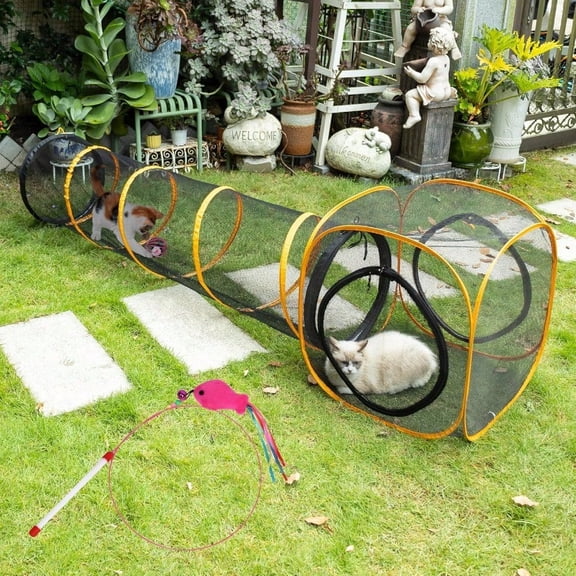 Collapsible Cat Play Tunnel   Cube With Three Ways For Indoor And Outdoor Cat Enclosure Tunnel And Tent Connection