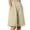 Khaki, variant on vigerkar Women Bermuda Shorts Knee Length High Waisted Shorts Summer Casual Capri Pants with Pockets (Brown, M)