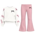 thumbnail image 2 of Cethrio Girls Outfit Sets 2 Piece, Outdoor Long Sleeve Spring Fall Printed Girls' Clothing Sets Size 14 Beige, 2 of 7