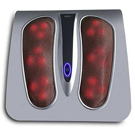 Thai Foot Massage Miko Shiatsu Foot Massager Deep Kneading Massage Therapy With Heat Portable (Silver) ()