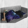 thumbnail image 6 of Aurora Forest Soft Flannel Fleece Throw Blanket, Illustration with Aurora Borealis in the Sky over Night Woodland, Cozy Plush for Indoor and Outdoor Use, 50" x 70", Multicolor, by Ambesonne, 6 of 6