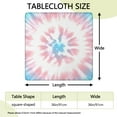 thumbnail image 2 of Colorful Tie Dye Pattern Square Fitted Tablecloth with Elastic Edge,Square Table Cover,Washable Elastic Table Cover for Home Kitchen Party Decor 36"x36", 2 of 6