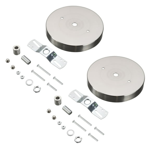 Aspen Creative 21518-42, Contemporary Fixture Canopy Kit, 4-3/4" Diameter, Brushed Nickel, 2 Pack