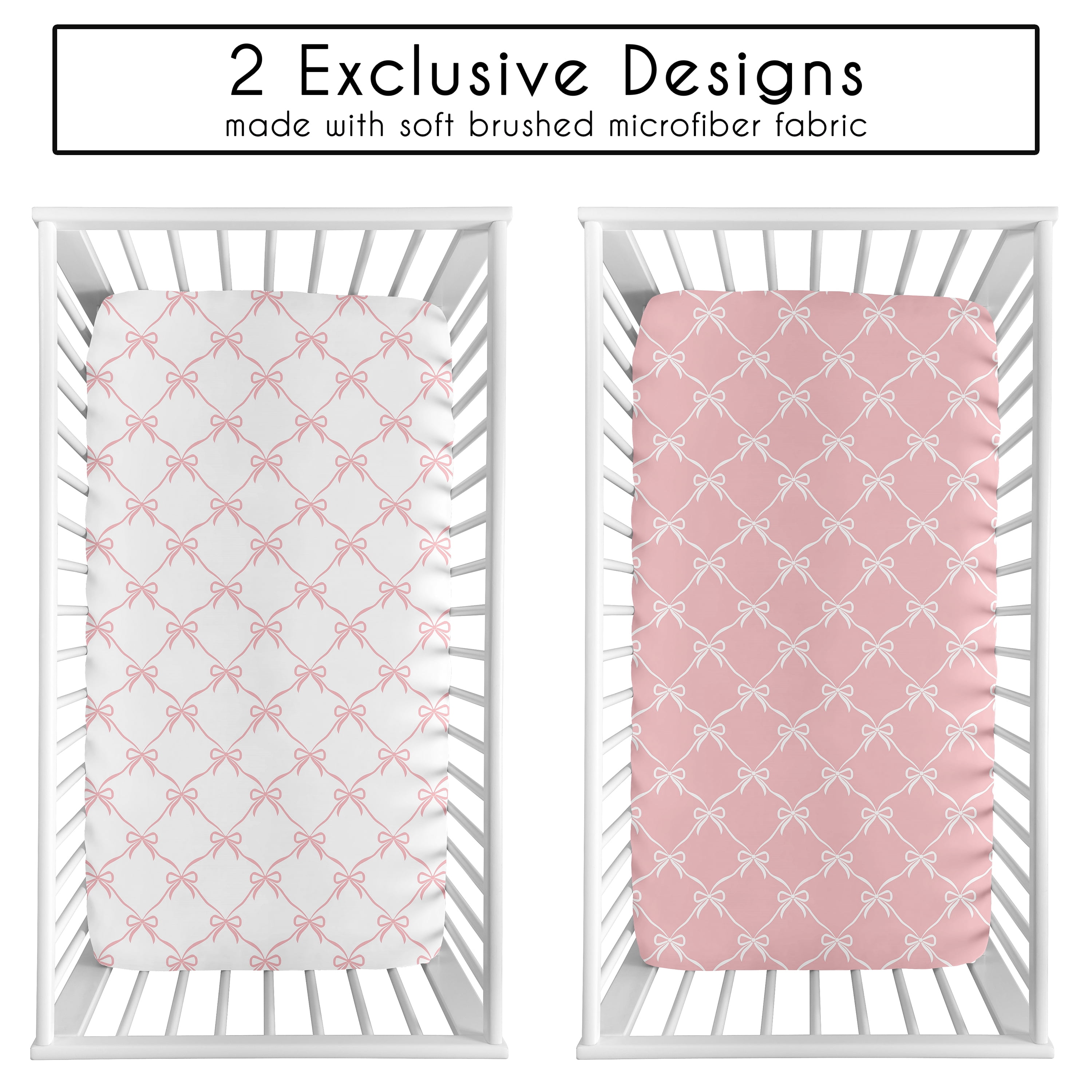 Sweet Jojo Designs Ballerina and Ballet Bows Girls Fitted Crib Sheets Set 2 Piece