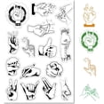 thumbnail image 2 of Hands Gesture Clear Rubber Stamp Vintage Retro Transparent Silicone Seals Stamp for Journaling Card Making DIY Scrapbooking Handmade Photo Album Notebook 6.3 x 4.3inch, 2 of 9